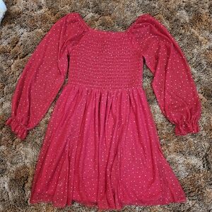 Girls Red Sparkly Dress